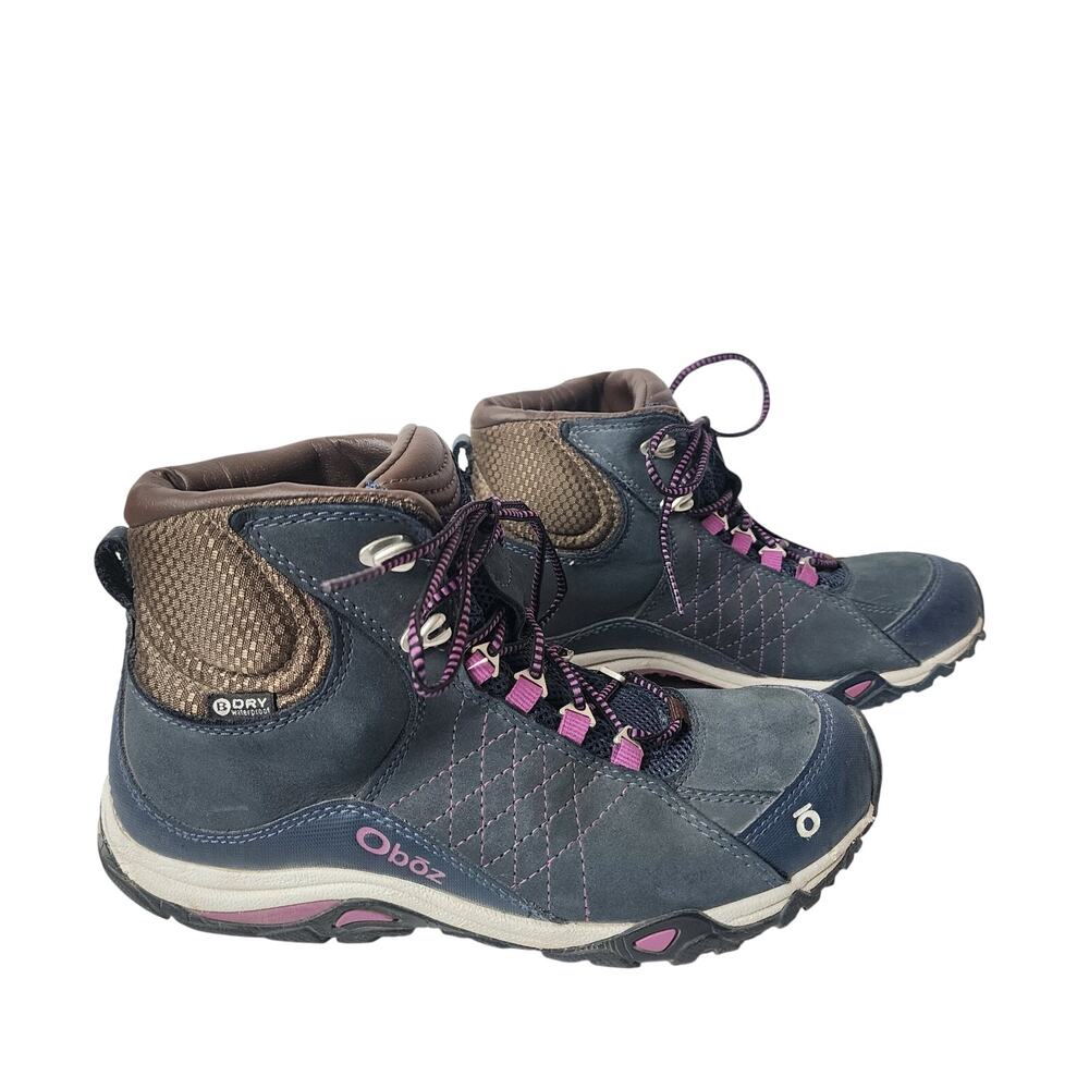 Oboz Sapphire Hiking Boots Womens Size 7.5 Mid Waterproof Huckleberry Shoes
